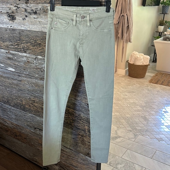 AG Farrah Ankle Seamless High Rise Skinny Ankle Jeans in SULFUR NATURAL AGAVE - Picture 2 of 13
